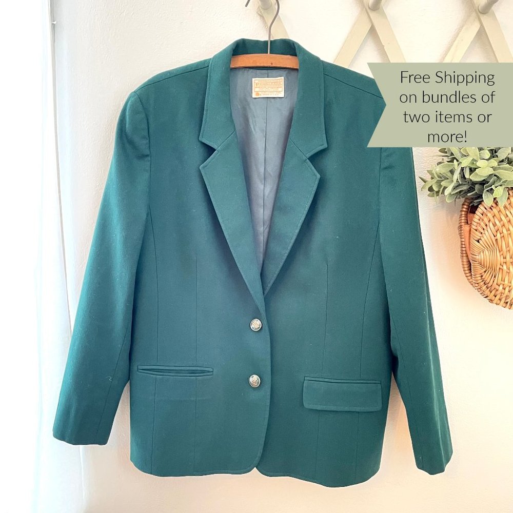 Pendleton Vintage Blazer Green Wool Sz M